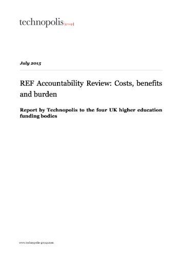 REF Accountability Review: Costs, benefits  and burden