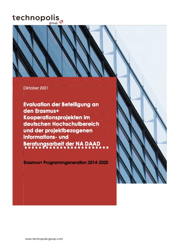 Evaluation of the participation of the German Higher  Education sector in Erasmus+ cooperation projects
