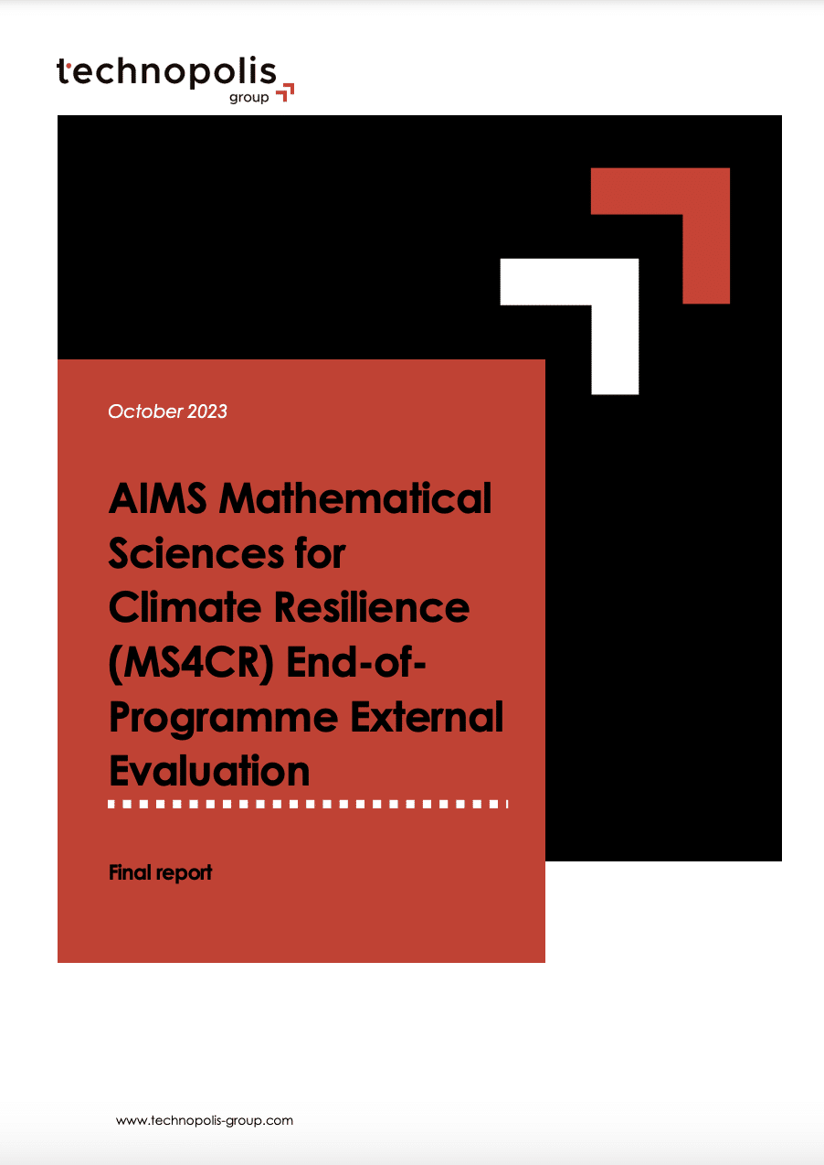 AIMS MathematicalSciences forClimate Resilience(MS4CR) End-ofProgramme ExternalEvaluation